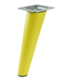 Noga bukowa skośna, stożek 20 cm żółta z blachą montażową