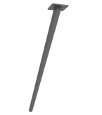 Noga stalowa skośna stożek 71 cm, z blachą montażową, antracyt