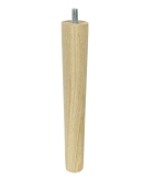 Nóżka dębowa prosta stożek 20 cm, surowa ze szpilką M8 x 20 mm