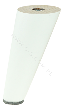 Noga typ Neo H-150 mm, skośna do mebli, biała lakier