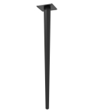Noga stalowa stożek 71 cm, z blachą montażową, czarna matowa