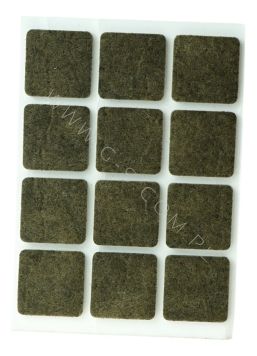 Podkładki filcowe 25 x 25 mm (12 szt.), brązowe