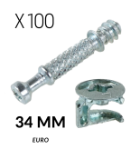 100 x Złącze meblowe mimośrodowe zaczep EURO 34