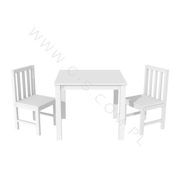 Zestaw dziecięcy biały drewniany stolik krzesełka