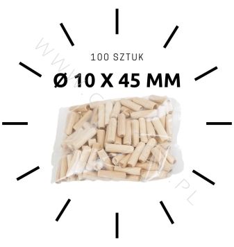 100 X kołek drewniany meblowy ø 12 X 45 mm
