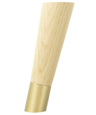 Nóżka dębowa skośna stożek 15 cm surowa, z nakładką antico